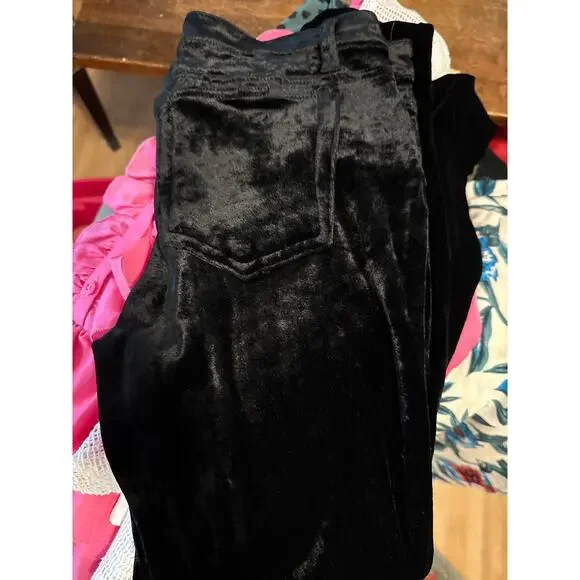JOE'S Black Velvet Leggings Size 28 Small Mid Rise - Picture 7 of 8